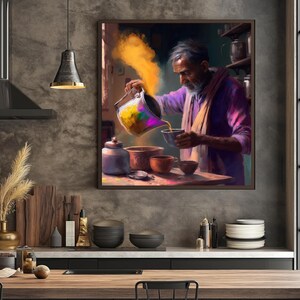 Indian Tea Shop Print, Desi Art, South Asian Decor imagen 3