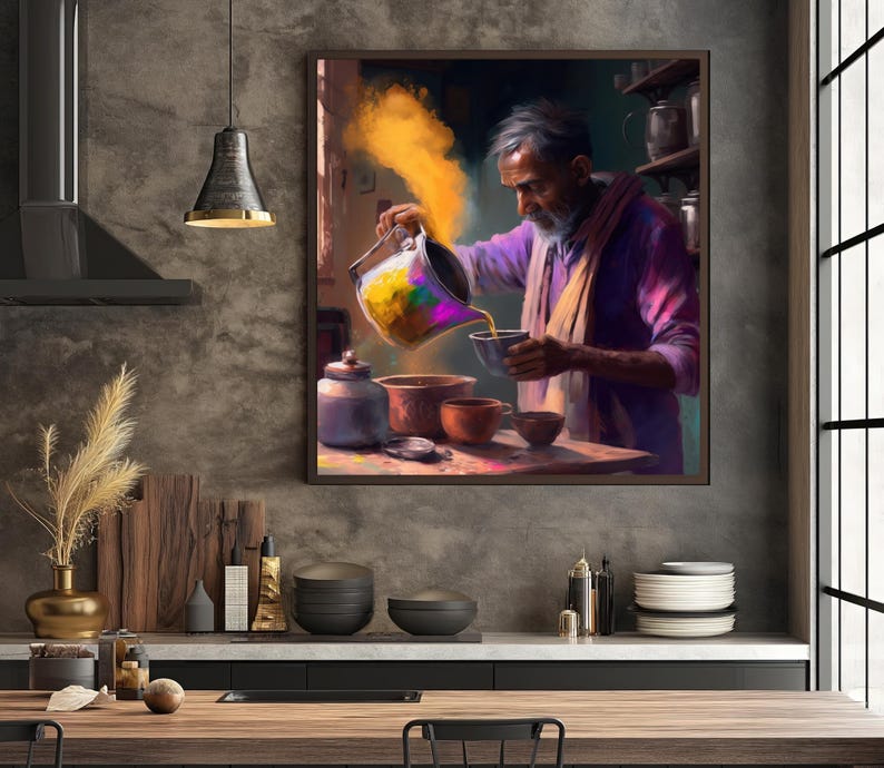 Indian Tea Shop Print, Desi Art, South Asian Decor imagen 3