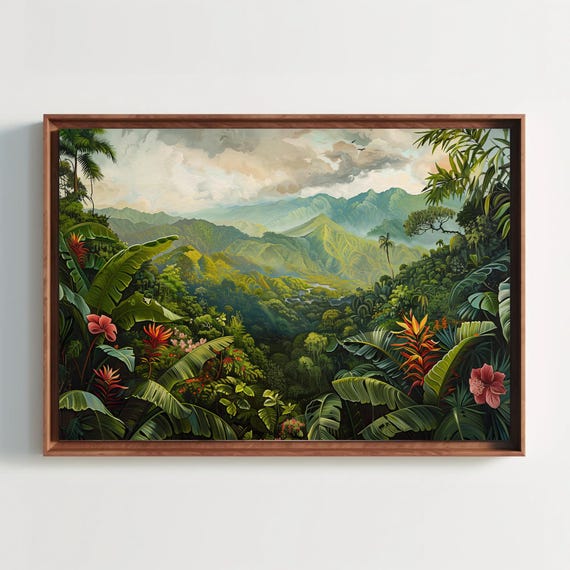 Costa Rica Landscape Canvas Print, Tropical Jungle Wall Art - Etsy