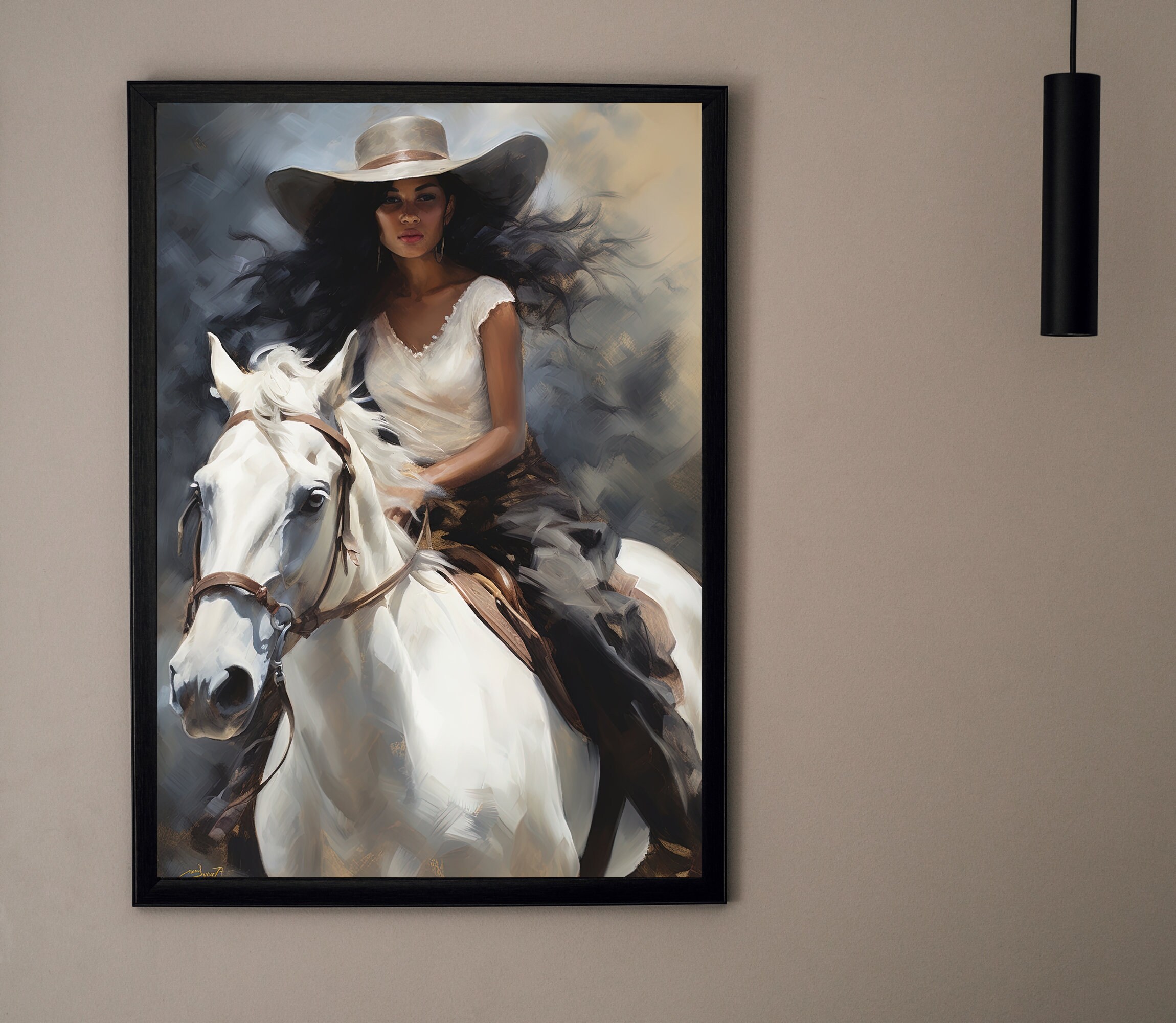 Black Woman Horse Riding Wall Art Black Women Illustration - Etsy