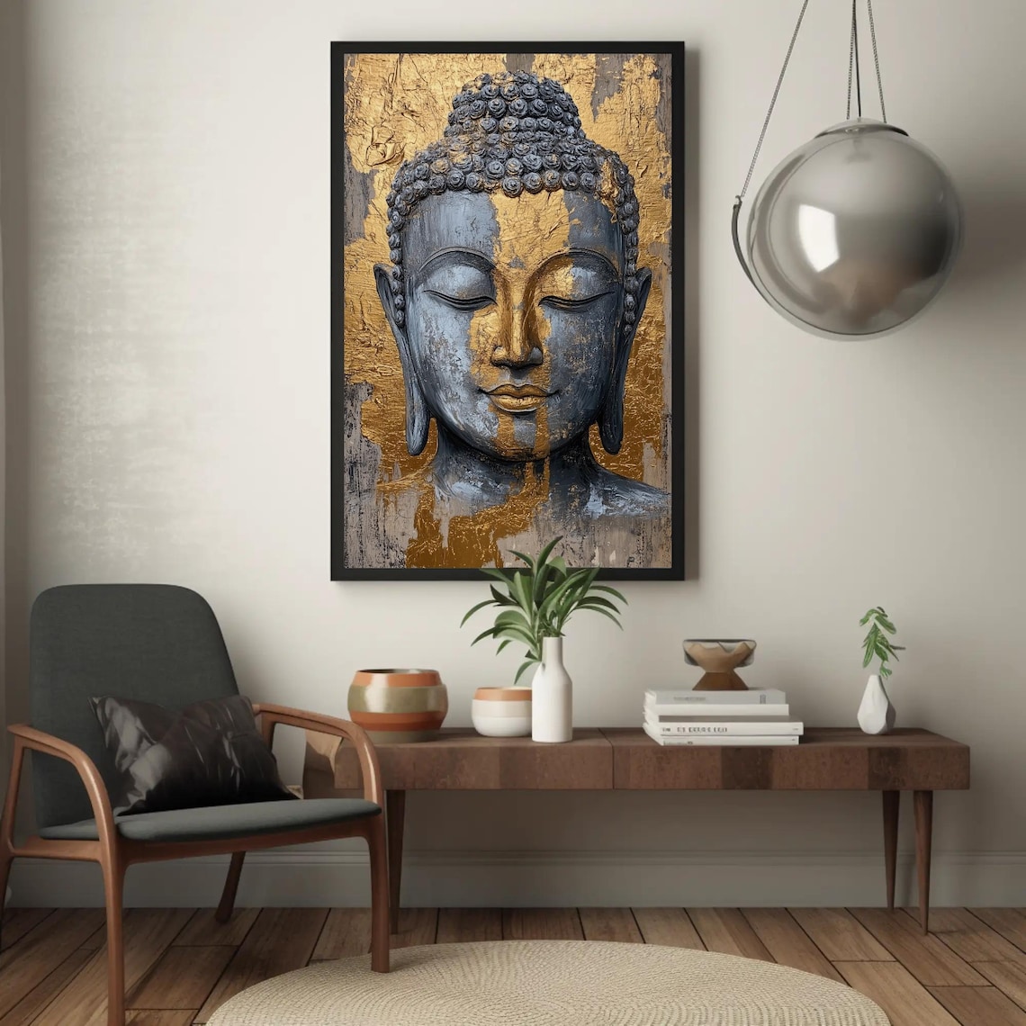 Gold Buddha Canvas Print – Modern Zen Wall Art, Spiritual Décor - Etsy