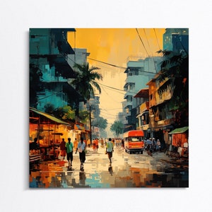 Bangladesh Street Art, Dakha Art Print, Bangladesh Wall Decor, Bangladesh Painting, Bangladeshi Home Decor