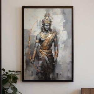 Canvastavla Lord Rama, hinduisk gud, indisk heminredning