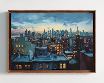 NYC Skyline Canvas Print | Modern Cityscape Wall Art, Ready to Hang