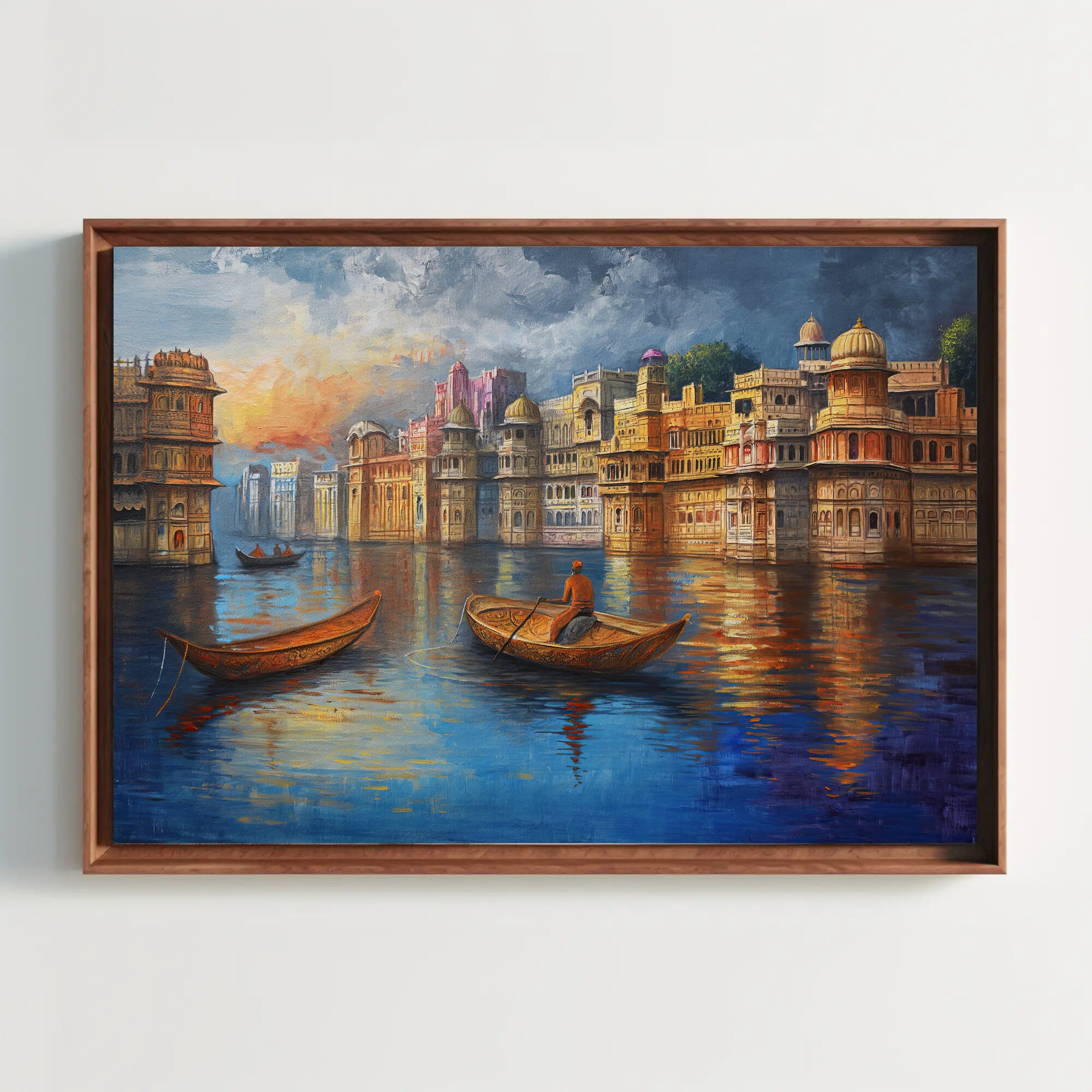Water City Indian Art, Abstract Unique Painting, Indian Wall Art, India ...