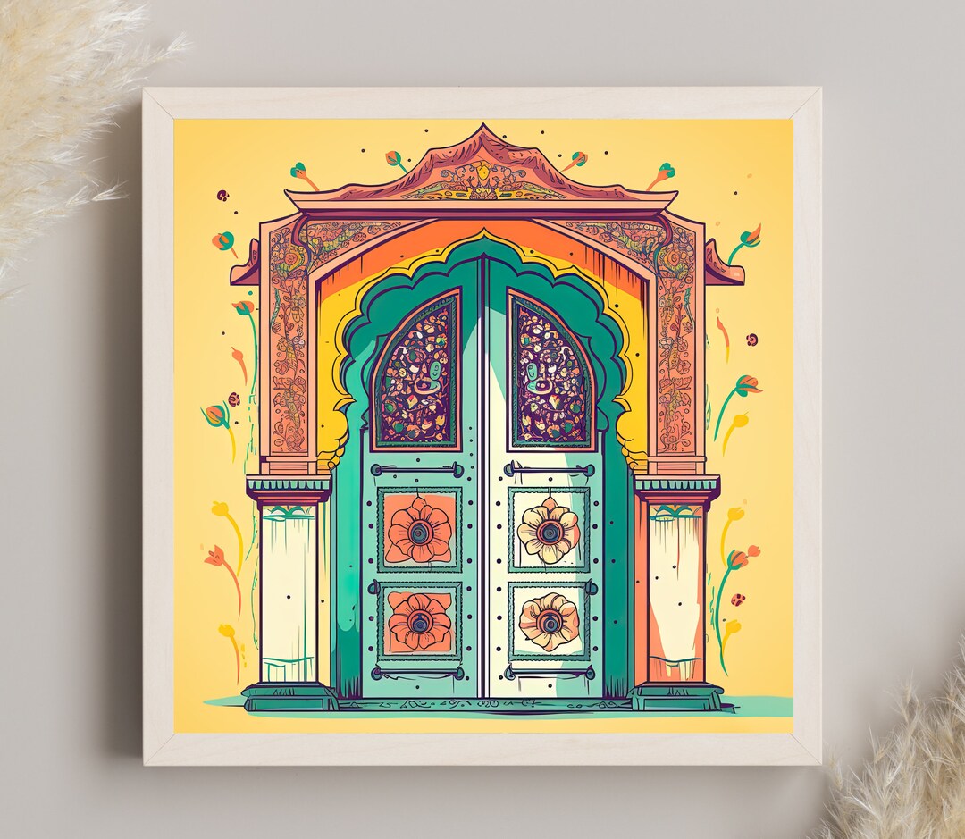 Rajasthani Door Print Rajasthani Decor Wall Art Rajasthani Art Painting