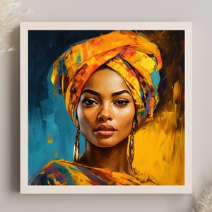 African Woman Art Print, African Girl Painting, Black Women ArtWork, African Painting, Black Art, Black Women Painting