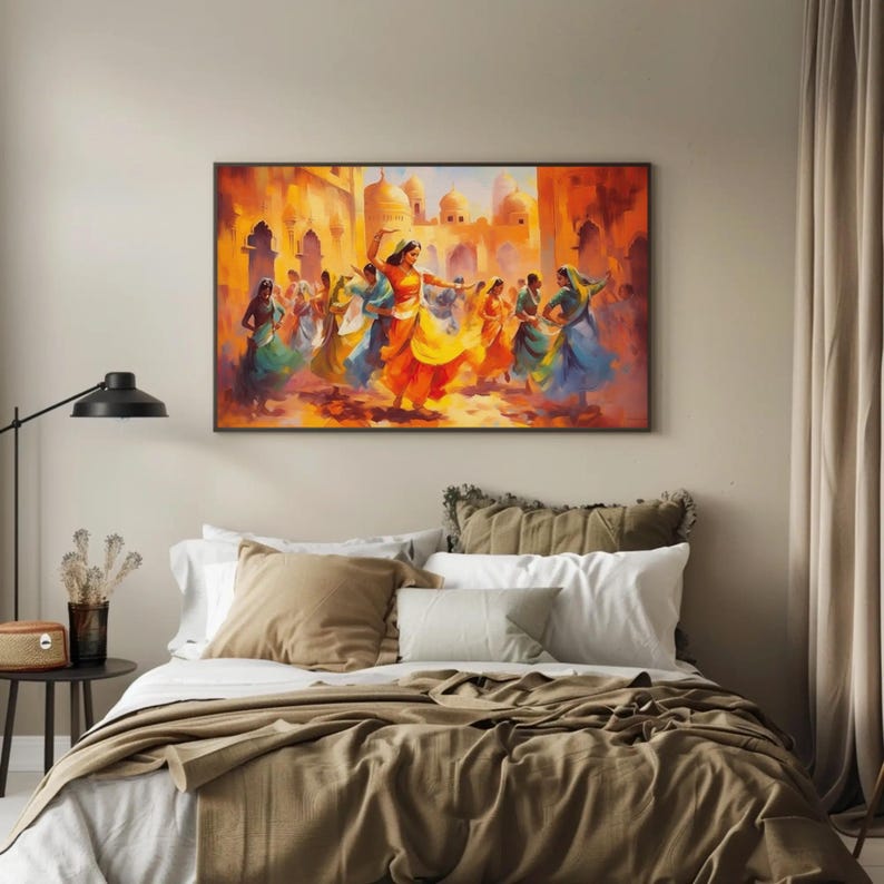 Rajasthani Folk Dance Canvas Print – Colorful Indian Art bild 5