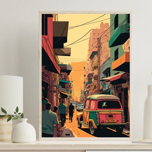 Pakistan Wall Art, Lahore Painting, Pakistani Decor, Lahore Cityscape, Asia Print, Pakistani Painting, Pakistani Home Decor, Pakistan Print
