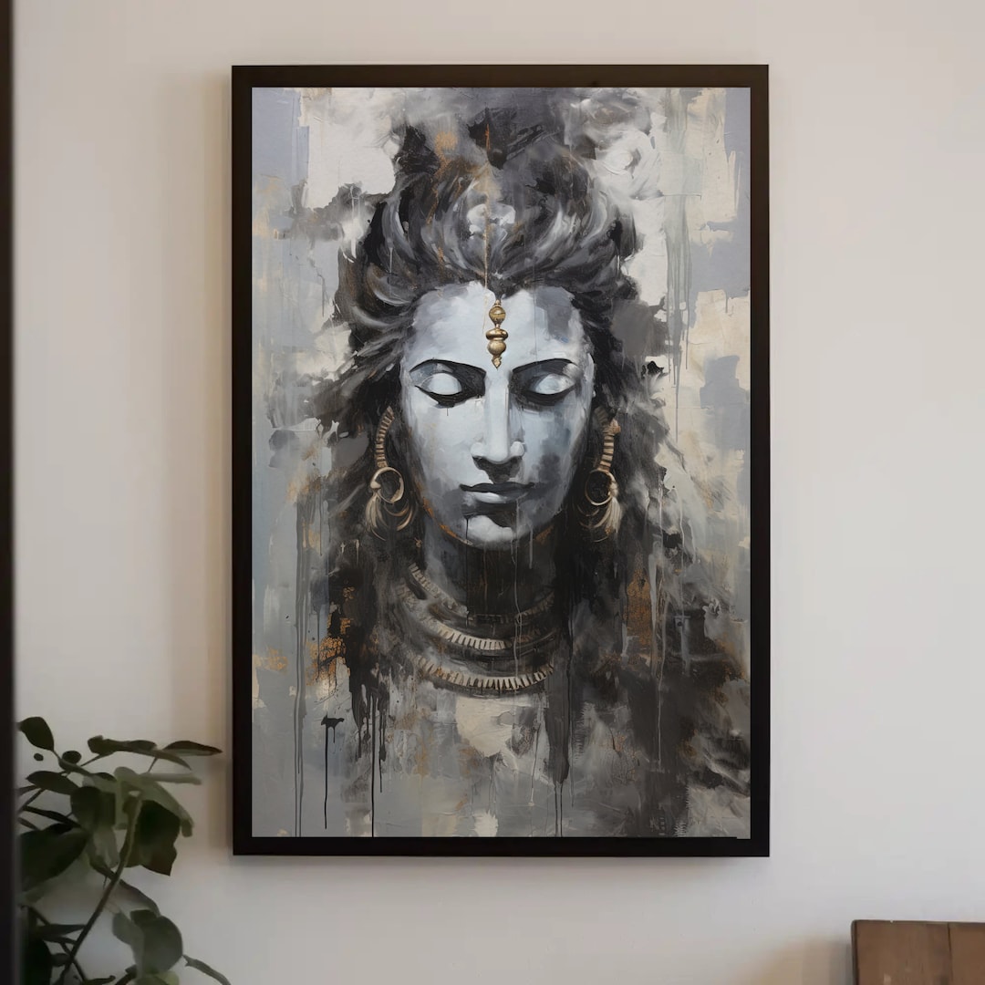 Shiva Large Canvas Wall Art Hindu God Wall Art Shiv Ji Framed Print