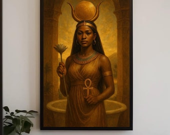 Hathor Goddess Canvas Art: Egyptian Decor, Sacred Space