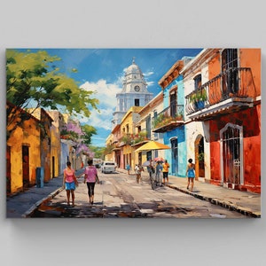 Mérida Wall Art, Large Canvas Print, Mérida Poster, Mérida Painting, Mérida Print, Mexico Travel Art, Mexican Gift