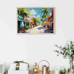 Playa del Carmen Canvas Print, Colorful Mexico Travel Art image 3