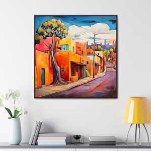 Santa Fe Street Art Canvas Print, New Mexico Home Decor image 4