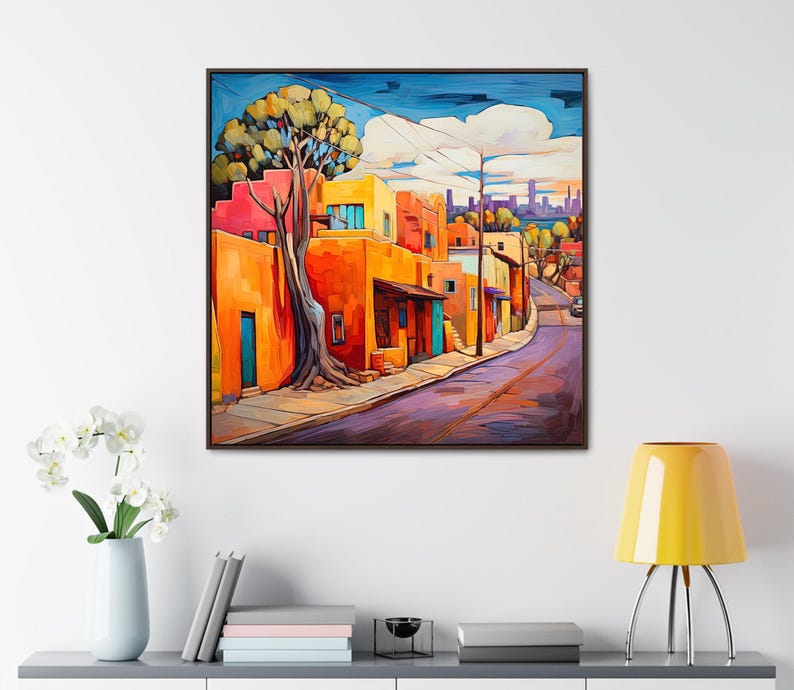 Santa Fe Street Art Canvas Print, New Mexico Home Decor image 4