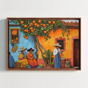 Traditional Mexican Home Art – Colorful Culture Painting, Mexican Housewarming Gift