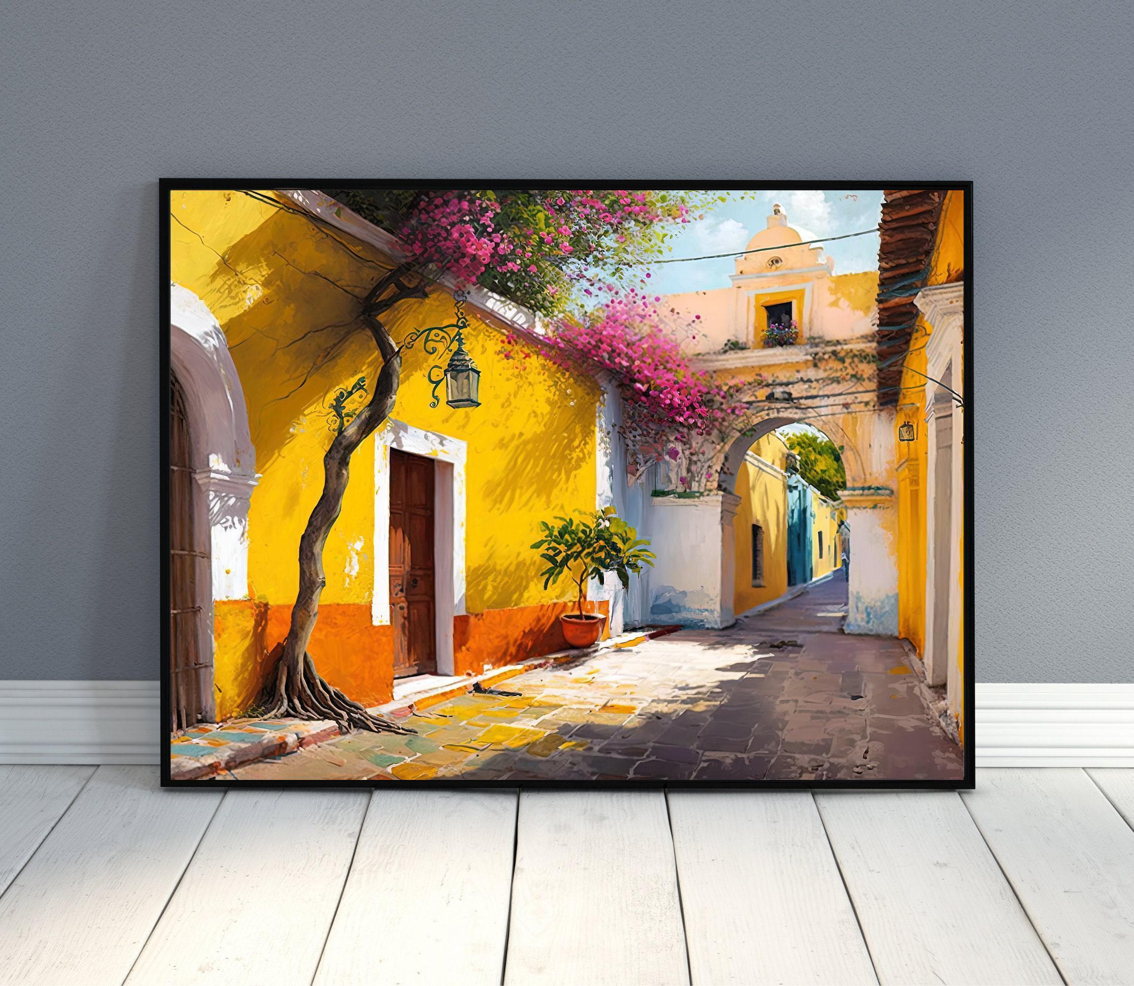 Izamal Mexico Street Art Print, Yellow Wall Decor - Etsy