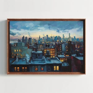 New York City Skyline Painting Canvas Print | Iconic NYC Wall Art | Urban Cityscape Decor | Modern New York Wall Art | Ready to Hang