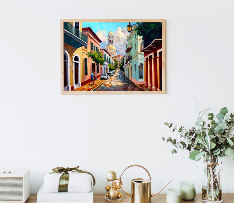 Puerto Rico Art - Original Oil Painting of Old San Juan on Framed ...