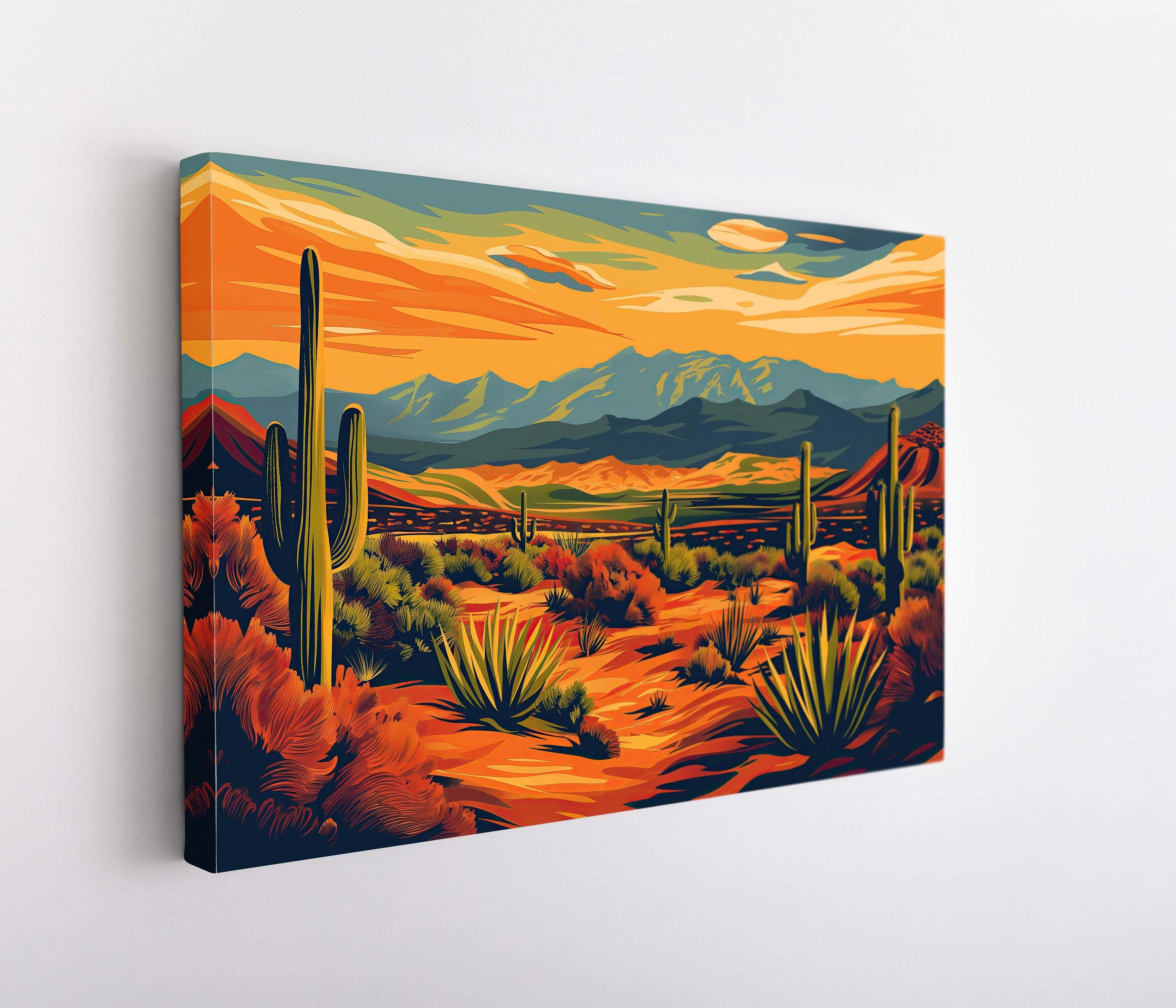 Desert Sunset Landscape in Arizona Stock Photo