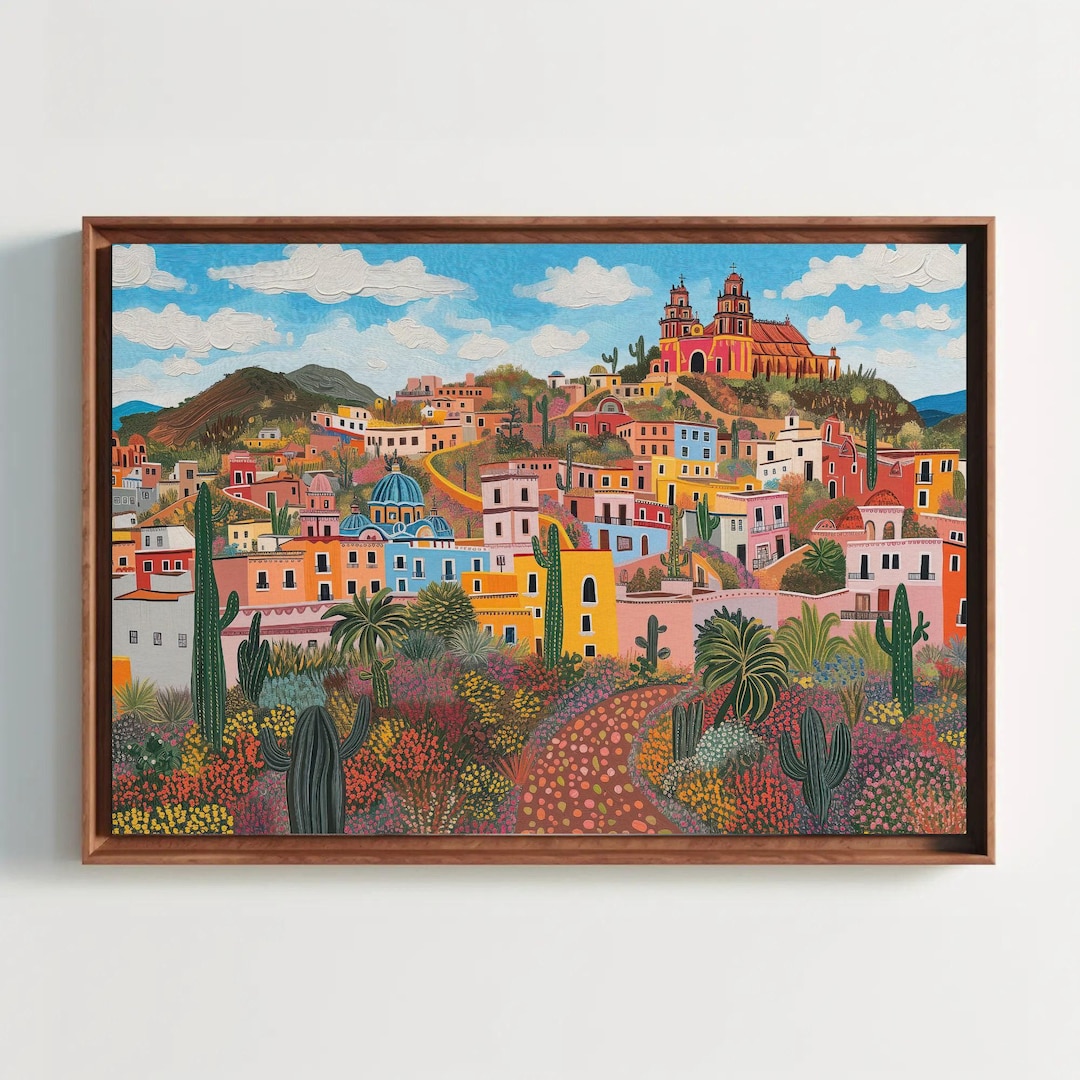 Zacatecas Mexico Canvas Print, Colorful Mexican Town Art, Ready to