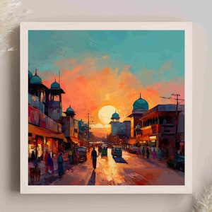 Delhi Canvas, Framed Print, Delhi Wall Art, India Wall Art, Indian Art, Delhi Poster, Ready to Hang, Home Decor