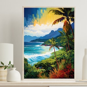 Kauai Canvas Art Print Hawaii Travel Wall Art Kauai Hawaiian Home Décor Kauai Gift Art Lovers Hawaii Art Lover Gift Print Artwork