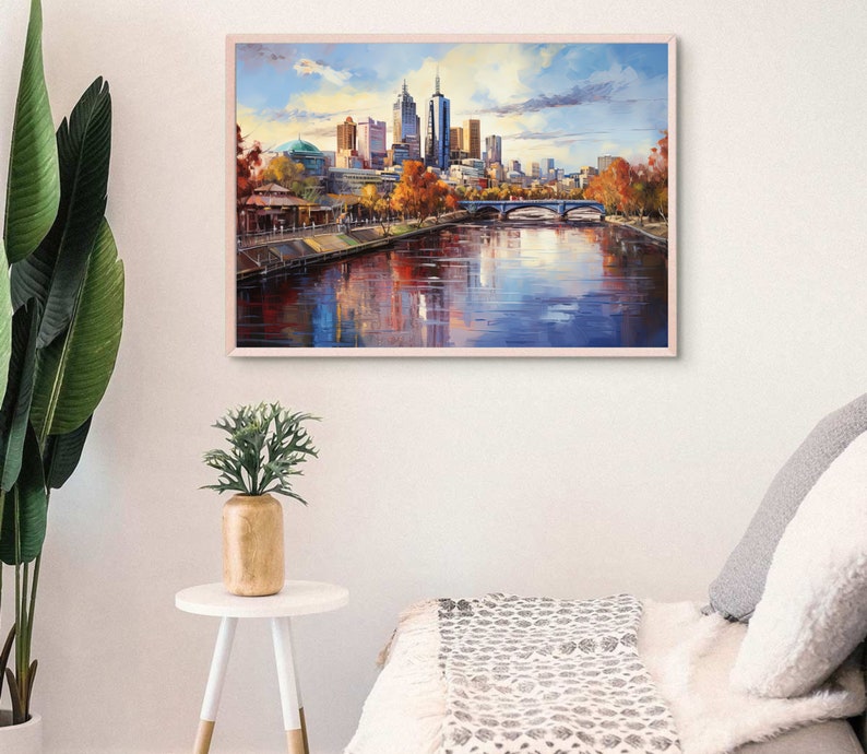 Melbourne Art Print, Australia Art, Melbourne City Canvas Prints