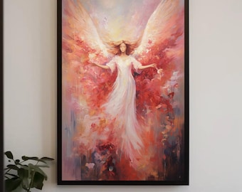 Angel Wings Canvas Print, Christian Religious Wall Art