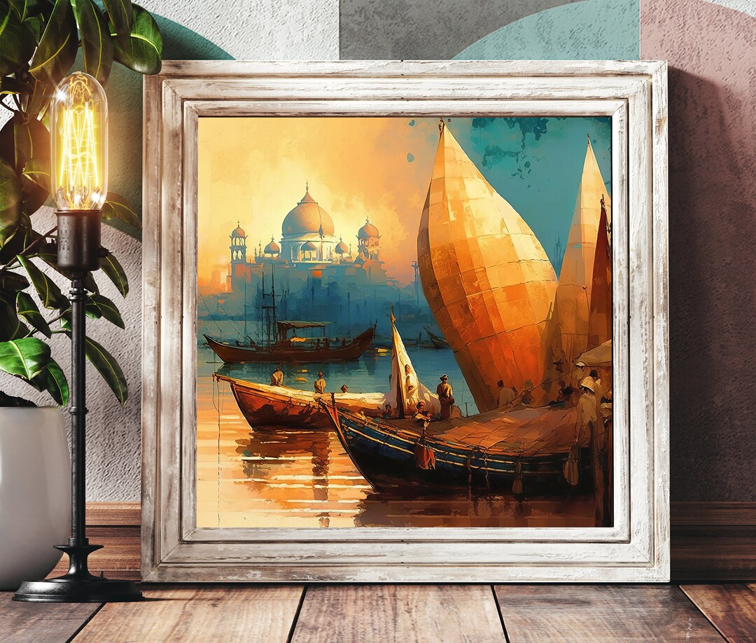 Indian Painting Decor, Colorful Indian Art Prints for Living Room