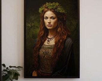 Danu Celtic Goddess Canvas Print - Framed Religious Wall Art
