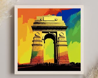 India Gate Art Print | Colorful Delhi Landmark, South Asian Decor