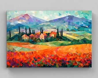 Abstract Landscape Canvas Art – Modern Framed Wall Decor