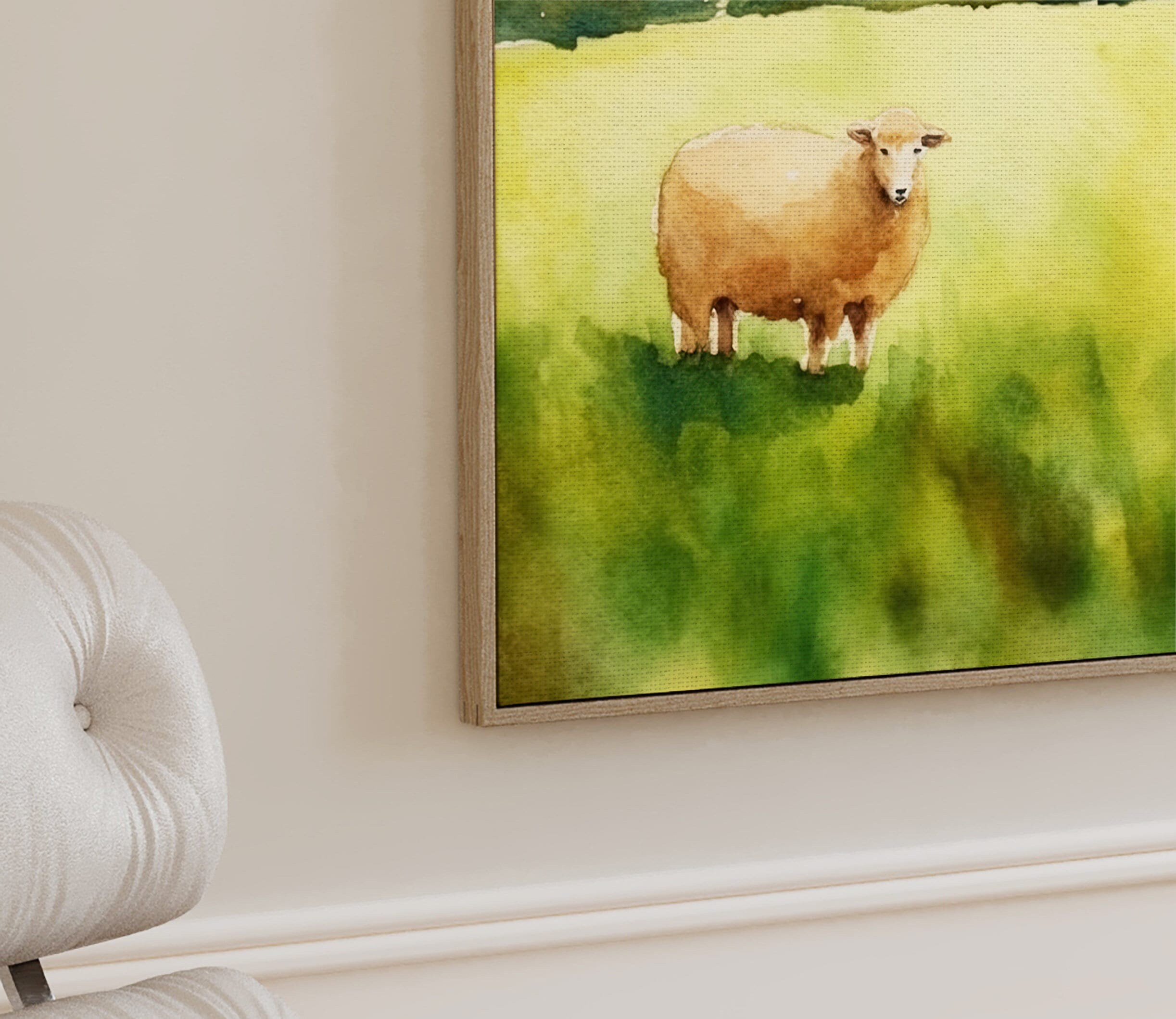 Sheep Landscape Sheep Canvas Wall Art Sheep Painting Sheep Etsy