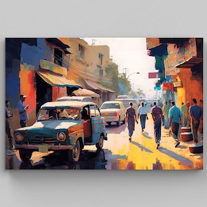 Pakistan Wall Art, Lahore Cityscape, Pakistani Painting, Travel Gift, Pakistan Print, Pakistani Decor, Asia Print, Pakistani Home Decor