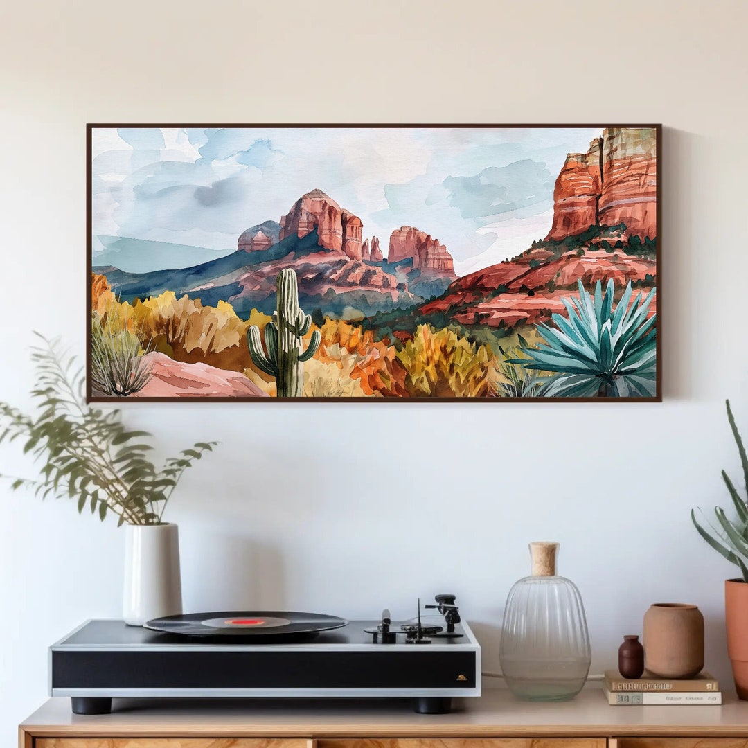 Sedona Desert Landscape Print, Panoramic Canvas Print, Landscape Wall ...