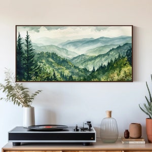 The Great Smoky Mountains National Park Print, North Carolina Framed Wall Art, Panoramic Canvas Print, Landscape Office Decor, Ready To Hang