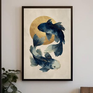 Koi Gold Foil Print - Etsy