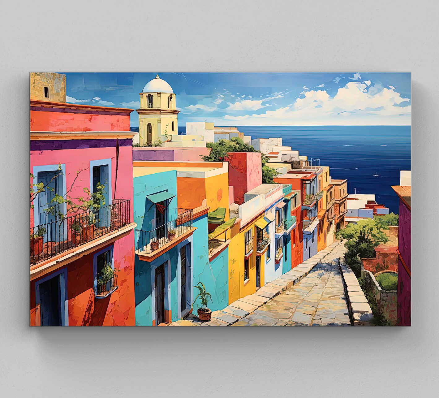 San Juan Wall Art, Large Canvas Print, San Juan Poster, San Juan Painting, San Juan Print, Puerto Rico Travel Art, Travel Poster