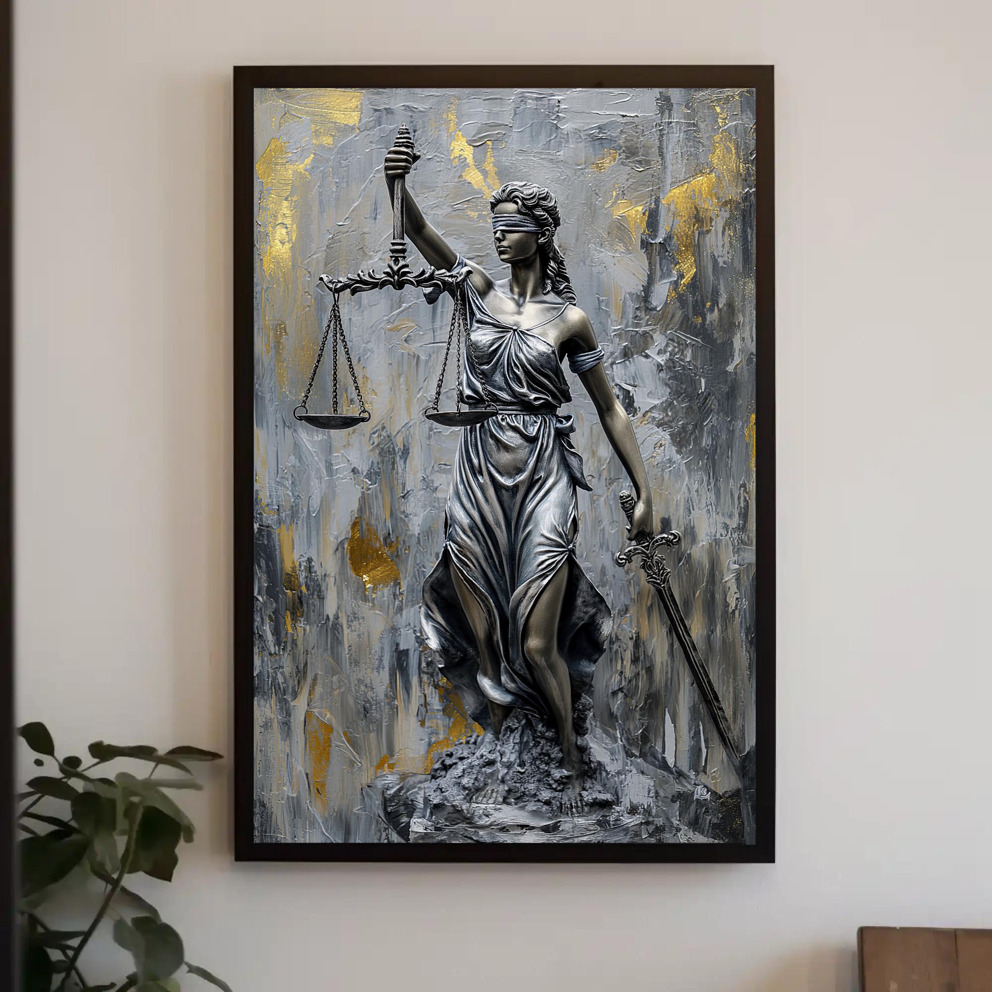 Lady Justice Framed Canvas Print, Legal Office Decor - Etsy