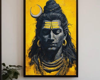 Shiva Wall Art – Serene Spiritual Portrait Canvas