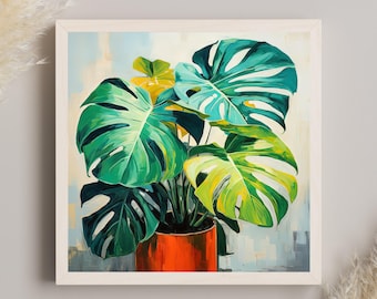 Monstera Plant Art Print | Botanical Wall Decor
