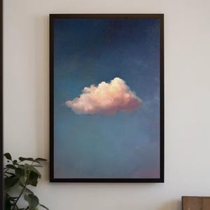Pink Cloud Wall Art | Minimalist Sky Painting | Dreamy Pastel Canvas Print | Serene Bedroom or Nursery Decor