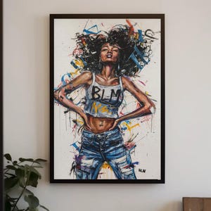 BLM Graffiti Canvas Print: Modern African American Wall Art