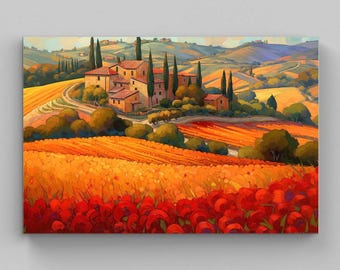 Japan Skyline Landmarks Canvas Print Colorful Wall Art for Home