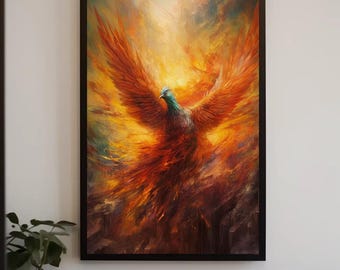 Phoenix Bird Canvas Art | Fantasy Painting, Ready to Hang