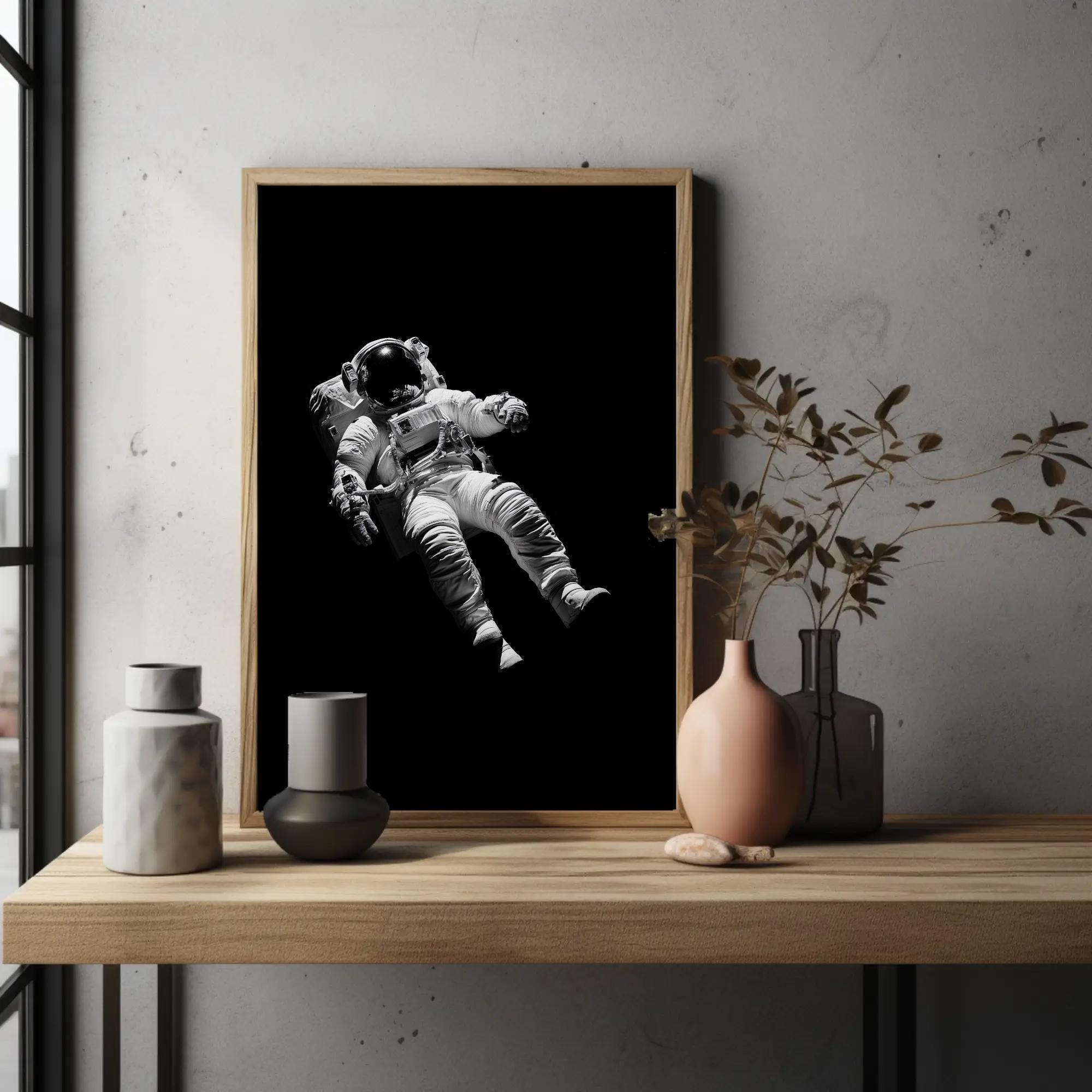Astronaut in Space Canvas Print, Modern Framed Wall Art - Etsy Australia