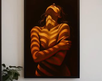 Chiaroscuro Woman Canvas Print | Moody Female Form Art