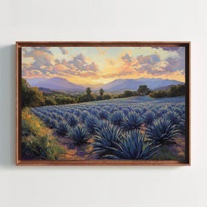 Blue Agave Fields Canvas Print | Mexican Landscape Wall Art | Vibrant Agave Field Decor | Southwestern Home Decor | Ready to Hang