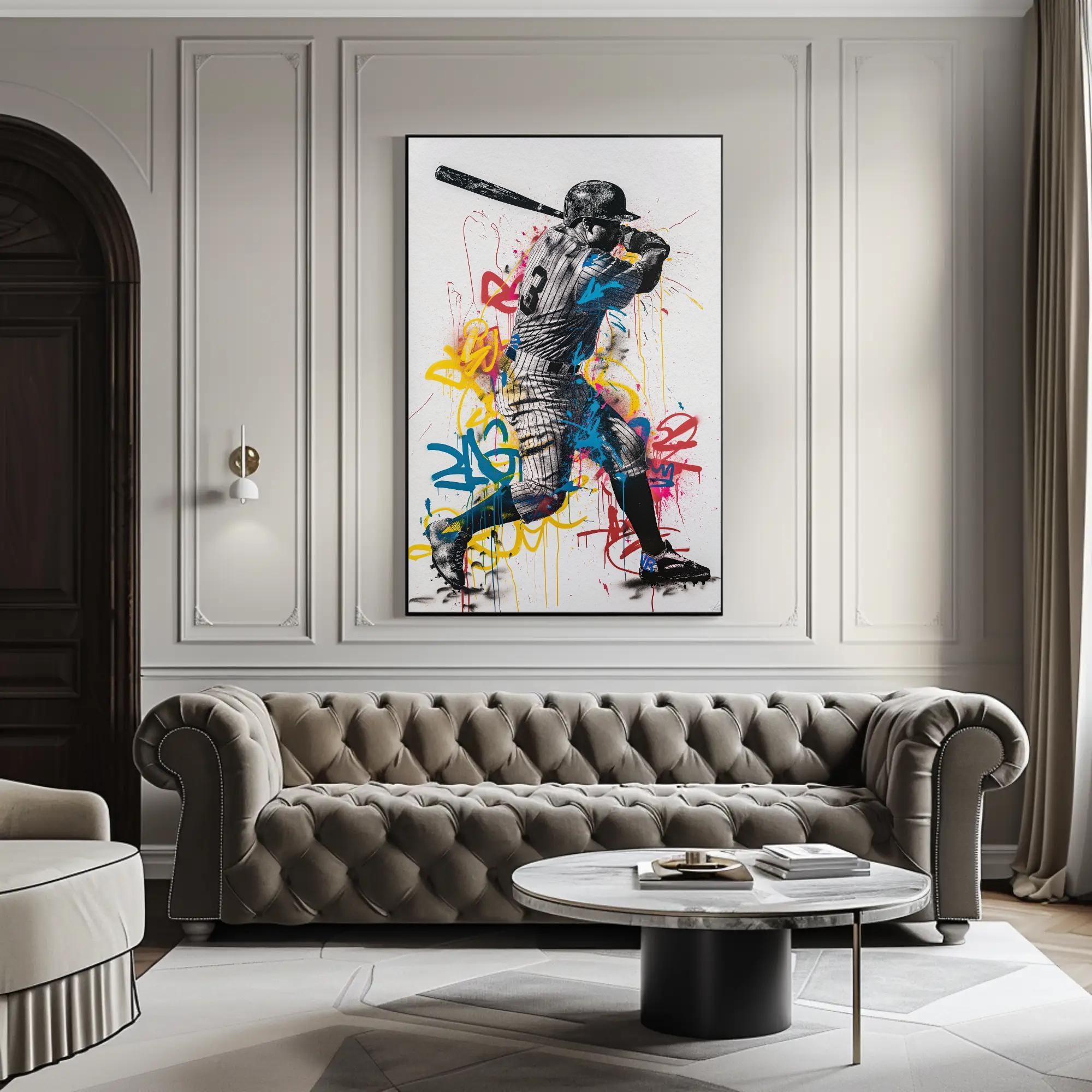 Babe Ruth Graffiti Canvas | Framed Baseball Legend Wall Art - Etsy